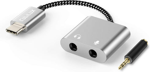 Cubilux USB C to TRS Microphone Headphone Splitter, Type C to 3.5mm Audio MIC Adapter Compatible with Google Pixel 8/7/6 Pro, Pixel 7a/6a, Pixel F...