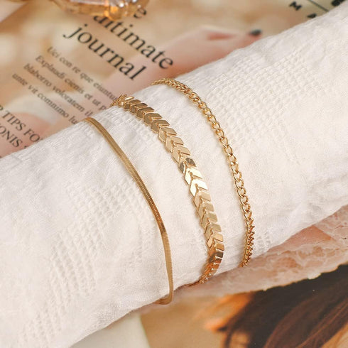 Gold Ankle Bracelets for Women,Sandbeach Anklets Bracelets,Waterproof Cuban Butterfly Heart Crystal Rhinestone Link Chain Anklets Set Dainty Jewel...