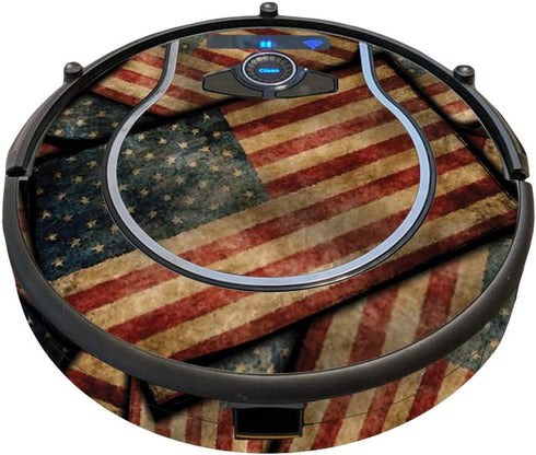 MightySkins Skin Compatible with Shark Ion Robot 750 Vacuum Minimal Coverage - Vintage American | Protective, Durable, and Unique Vinyl Decal wrap...
