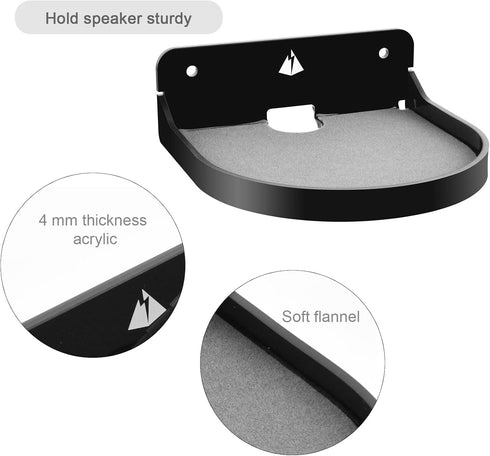 TXEsign 2 Pack 5.3”Small Floating Shelves Acrylic Hanging Shelf Adhesive & Screw Wall Mount Small Shelf for Bluetooth Speaker, Webcam, Action Figu...