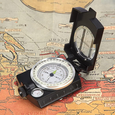 COSTIN Multifunctional Compass, Metal Military Waterproof High Accuracy Compass with Map Measurer, Distance Calculator,Bubble Level Perfect for Ou...