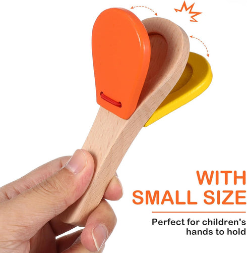 STOBOK Wooden Castanets Music Clapper Hand Clappers Percussion Instrument Toy for Kids Children Toddler Baby...