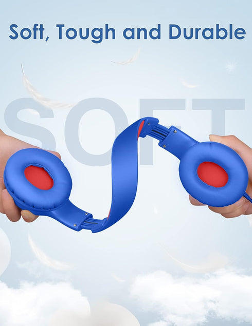 Headphones for Kids for School, Kids Headphones with Microphone, Sharing Function, 85dB/94dB Safe Volume Limit, Over Ear Kids Headphones for Schoo...