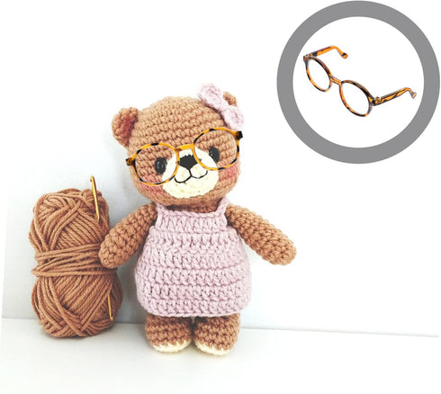 Toyvian 2pcs Doll Glasses Clear Glasses for Kids DIY Doll Supplies Kids Round Glasses Retro Glasses Decorative...