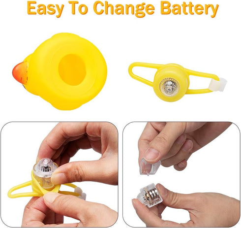 wonuu Rubber Duck Toy Car Ornaments Yellow Duck Car Dashboard Decorations Squeeze Duck Bicycle Horns with Propeller Helmet (Bright Rose-Light)...