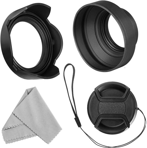 Veatree 58mm Lens Hood Set for Canon EOS 77D 80D 90D Rebel T8i T7 T7i T6i T6s T6 SL2 SL3 DSLR Cameras with EF-S 18-55mm F3.5-5.6 is STM & EF-S 18-...