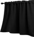 KOUFALL Black Valances for Windows,Blackout Valance Curtains for Kitchen Bathroom,18 Inch Length...