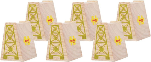 Bigjigs Rail High Level Blocks (Pack of 6) - Other Major Wooden Rail Brands are Compatible...
