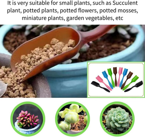 10Pcs NINGDAN Mini Shovel,Plastic Mini Gardening Shovel Spoons Soil Scoops,Cultivation Digging Transplanting Tools for Succulents Potted Flowers,S...