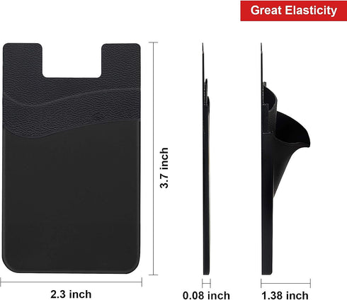 Senose Cell Phone Wallet, Silicone Adhesive Stick-on Phone Card Holder for Credit Card,Id Holder Wallet Pouch Sleeve Pocket Compatible for iPhone ...