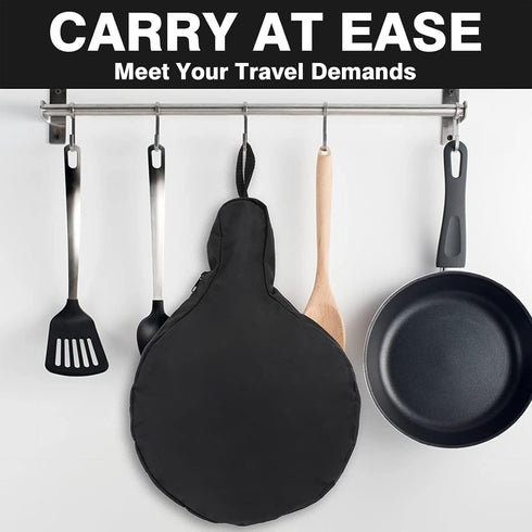 Cast Iron Skillet Bag, WITSTEP Frying Pan Storage Bag Fits 8/10/12 In Skillets Waterproof Camping Cast Iron Skillet Travel Carry Bag, Heavy Duty S...