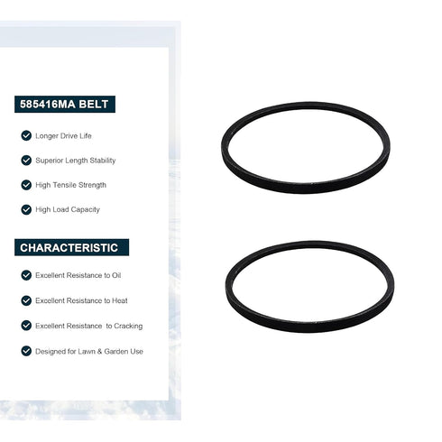 585416 Auger Drive Belt for Murry Craftsman MTD Snow Throwers Replaces 585416MA 1/2 Inch X38 Inch (2-Pack)...