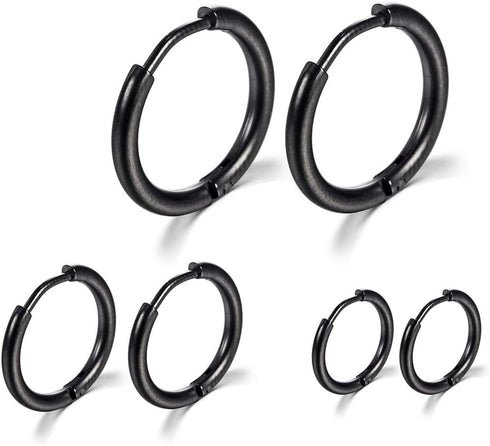Surgical Stainless Steel Hoop Earrings 8mm/10mm/12mm Small Huggie Hoop Earrings for Women and Men...