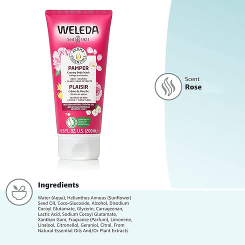 Weleda Aroma Essentials Pamper Creamy Body Wash, Parabens Free, 6.8 Fluid Ounce (Pack of 1)...