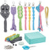 ACRNIGHEET 8PCS DIY Wristlet Keychain Kit for Adult Beginners Macrame Keychain Starter Kit with Tassels Boho Macrame Keychain Making Kit for Begin...