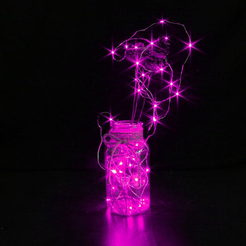 CYLAPEX 6 Pack Pink Fairy Lights String Battery Operated Fairy Lights Firefly Lights LED Starry String Lights 3.3ft 20 LEDs Silvery Copper Wire fo...
