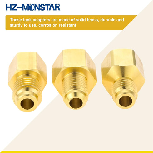 R134A R22 Brass Refrigerant Tank Adapter, R410a Vacuum Pump Adapter Fitting with 5/16" Sae Female x 1/4" Sae Male R12 R134A Tank Adapter Fits for ...