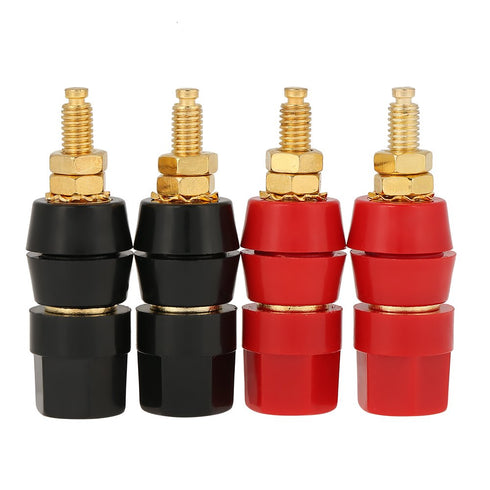 4 Pcs Banana Socket Test Probe Audio Speaker Terminal Binding Post Banana Plug Jack Socket Adapter Connector for 4mm Banana Plugs Black and Red...