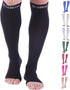 Doc Miller Open Toe Compression Socks Women and Men, 20-30 mmHg Toeless Compression Socks Women, Recovery Support Circulation Shin Splints Varicos...