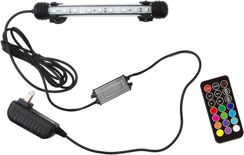 LED Aquarium Light, 7.5inch Colorful Fish Tank Light Submersible Underwater Crystal Glass LEDs Lights, 9 LEDs Beads, Brightness Adjustable Memory ...