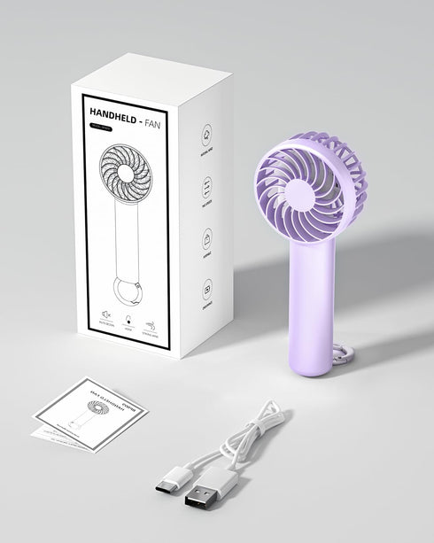 Portable Handheld Fan, Mini Portable Fan, 2000mAh Rechargeable USB Fan, 3 Speed Personal Small Desk Fan, Strong Airflow, Super Quiet, Pocket Fan w...