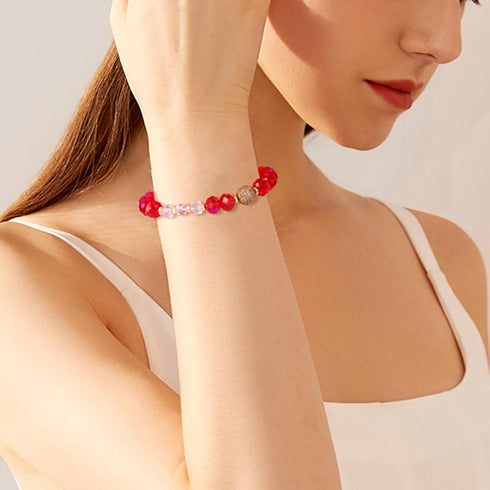 Craftdady 486Pcs Red Valentines Beads Faceted Rondelle Glass Crystal Beads Transparent for Women Girls Crafts DIY Bracelet Beading Jewelry Making ...