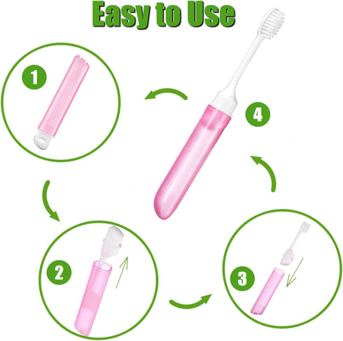 WSSROGY 10 Pack Travel Toothbrush Bulk Folding Toothbrush with Toothbrush Box Potable Travel Toothbrush for Travel Camping Home...
