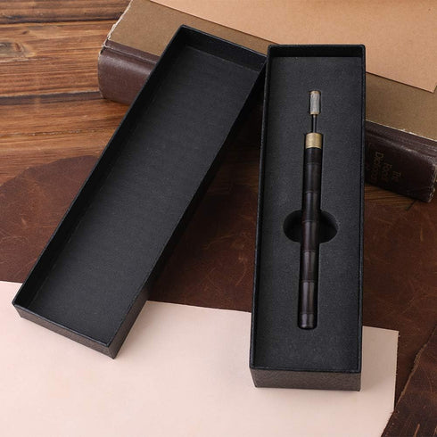 DIUDUS Leather Edge Dye Pen Edge Dye Roller Pen Wood Handle Stainless Steel Top Edge Dye Roller Oil Pen, Leather Edge Painting Roller Tools for Le...
