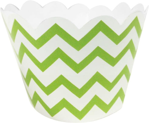 AllyDrew Standard Size Chevron Cupcake Wrappers (Set of 20), Green...