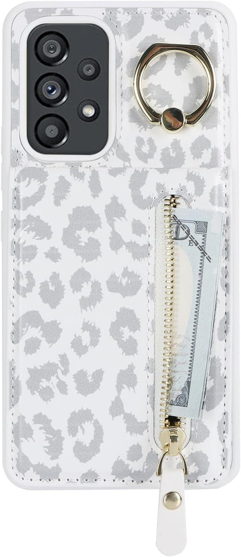 Samsung Galaxy A53 5G Case with Card Holder for Women, Samsung Galaxy A53 5G phone Case Wallet with Credit Card with Ring Kickstand Zipper Slim St...