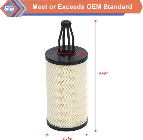 2 Pcs Engine Oil Filter Compatible With Mercedes-Benz Vehicle C, CLS, E, CLE, S, ML, SL Series, Replace #2761800009...