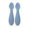 Nuby Silicone Mini Spoons - (2-Pack) Baby-Led Weaning Spoons for Babies - 4+ Months - Blue...