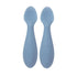 Nuby Silicone Mini Spoons - (2-Pack) Baby-Led Weaning Spoons for Babies - 4+ Months - Blue...