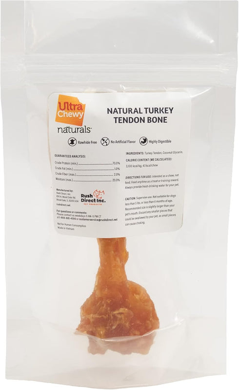 Ultra Chewy Turkey Tendon Knotted Bones for Dogs - Premium All-Natural, Hypoallergenic, Long-Lasting Dog Chew Treat, Easy to Digest, Ingredient So...