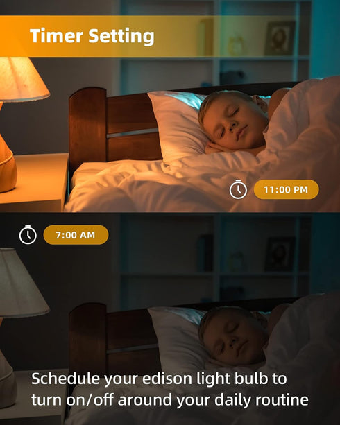 YEELIGHT Smart LED Edison Bulb, Edison Light Bulb, E26 Dimmable Filament Light Bulbs, LED Smart Vintage Edison Bulb, Compatible with HomeKit, Alex...