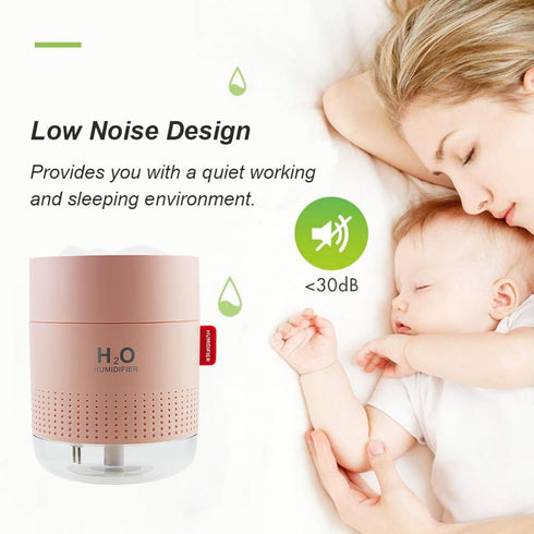 Portable Small Humidifier,500ml Air Humidifier for Plant,Night Light Function,Super Quite,Auto Shut-Off,USB Personal Cool Mist Humidifier for Bedr...