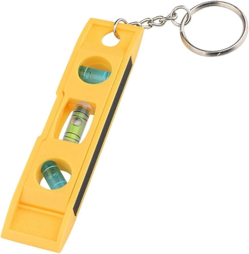 1Pc Yellow Bubble Level with Keychain Magnetic Torpedo Level Measuring Tool,Plumb/Level/45-Degree Measuring Level Bubble Fashion Measuring and Lay...