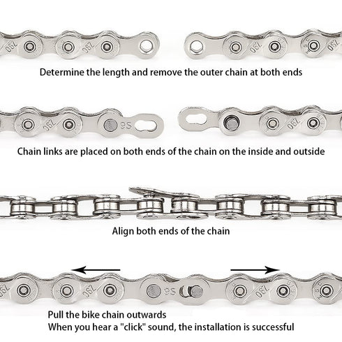 10 Pairs Bike 9 Speed Chain Link Connector Steel Quick Link Universal Bicycle Chain Connector Lightweight Magic Buckle Missing Master Links Bicycl...