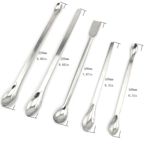 Reagent Spoon 5PCS 304 Stainless Steel Micro Scoop Lab Sampling Spoon Lab Spatulas Scoop...