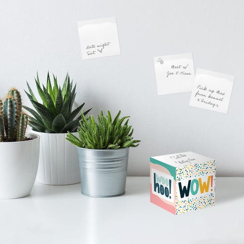 Modern Appreciation Sticky Note Cube / 600 Sheets / 2.75" Motivational Memo Block Printed On 4 Sides/Colorful Empowering Messages/Made in USA...