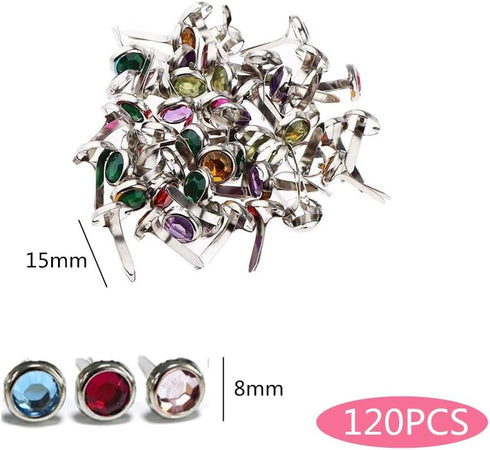 120Pcs Mini Brad Pearl Head Split Pins Round Paper Craft Fasteners Iron Brads for Paper Craft DIY Stamping Scrapbooking...