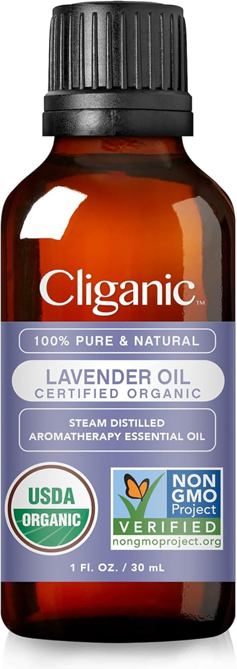 Cliganic Organic Lavender Essential Oil, 1oz - 100% Pure Natural Undiluted, for Aromatherapy Diffuser | Non-GMO Verified...