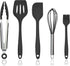 Silicone Kitchen Cooking Utensils Set Kitchen Spatula Set with Holder,5 pcs Heat Resistant Silicone Kitchen Utensils Gadgets Tools Set for Nonstic...