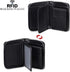 FALAN MULE Wallets For Men Genuine Leather Short RFID Blocking Zip-around Bifold Wallet?Black?...