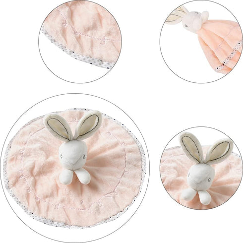 Rabbit Security Baby Comforter,Baby Girl Newborn Essentials Blanket,Personalized Soothing Towel for Newborns Pink 9.06 Inch- Nursery Gift...