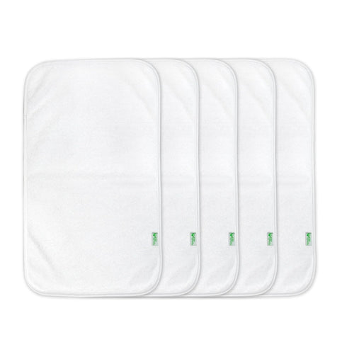 green sprouts Stay-Dry Burp Pads (5 Count) | Ultimate protection from drools & spit ups | Waterproof protection, Soft & absorbent terry, Machine w...