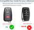 Lcyam Key Fob Cover Case for 2019-2022 Toyota Corolla Hatchback RAV4 XLE Prius 3 Button Smart Key , Black Red...