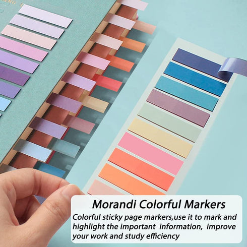 Index Tabs, 4 Pack 800 Pcs Page Markers Sticky Note Page Labels, Transparent Writable Repositionable File Flags, Morandi Stickers Label for Readin...