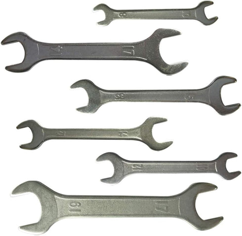 (3mm Thickness Thin (6 PCs) Double Ended 8mm thru 19mm Cone Wrench Spanner Bicycle Tool Kit Bike Cycling Multi Set...