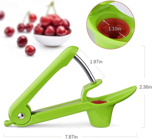 Stainless Steel Multi-Function Olives & Cherry Pitter Tool with Lock Design - Heavy-Duty Fruit Pit Remover for Jam Making...